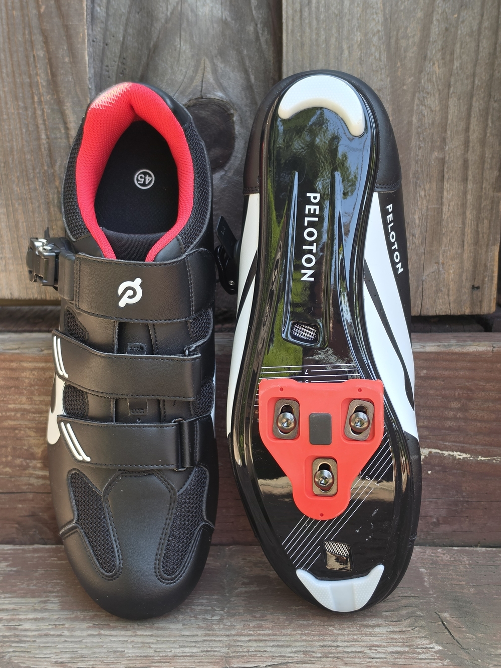 Peloton Men’s Black Cycling Shoes with Red Accent